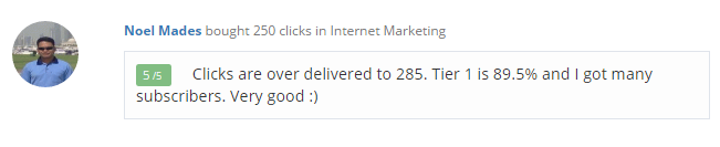 Noel Mades - Clicks are over delivered to 285. Tier 1 is 89.5% and I got many subscribers.  Very good :) 